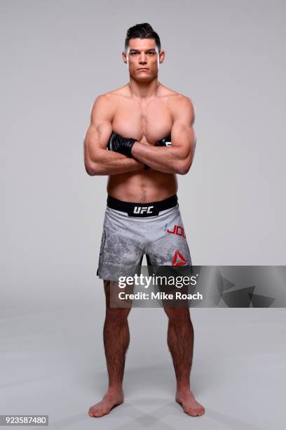 Alan Jouban poses for a portrait during a UFC photo session on February 21, 2018 in Orlando, Florida.