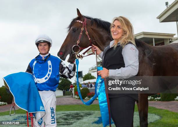 Craig Williams after riding Brave Smash to win race 6 Futurity Stakes during Melbourne Racing at Caulfield Racecourse on February 24, 2018 in...