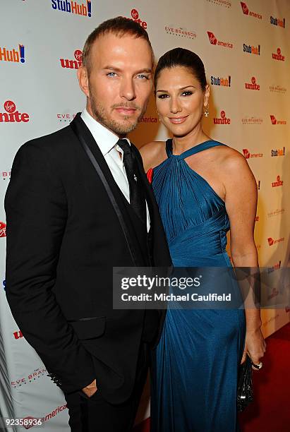 Singer Matt Goss and model Daisy Fuentes arrive at "Rock The Kasbah" hosted by Sir Richard Branson and Eve Branson held at Vibiana on October 26,...