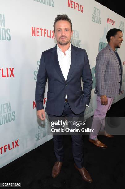 David Lyons attends Netflix's 'Seven Seconds' Premiere screening and post-reception in Beverly Hills, CA on February 23, 2018 in Beverly Hills,...