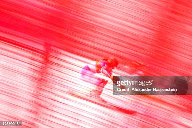Petra Vlhova of Slovakia competes during the Alpine Team Event on day 15 of the PyeongChang 2018 Winter Olympic Games at Yongpyong Alpine Centre on...