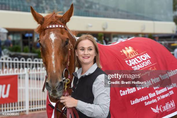 Gailo Chop after winning the Carlton Draught Peter Young Stakes at Caulfield Racecourse on February 24, 2018 in Caulfield, Australia.