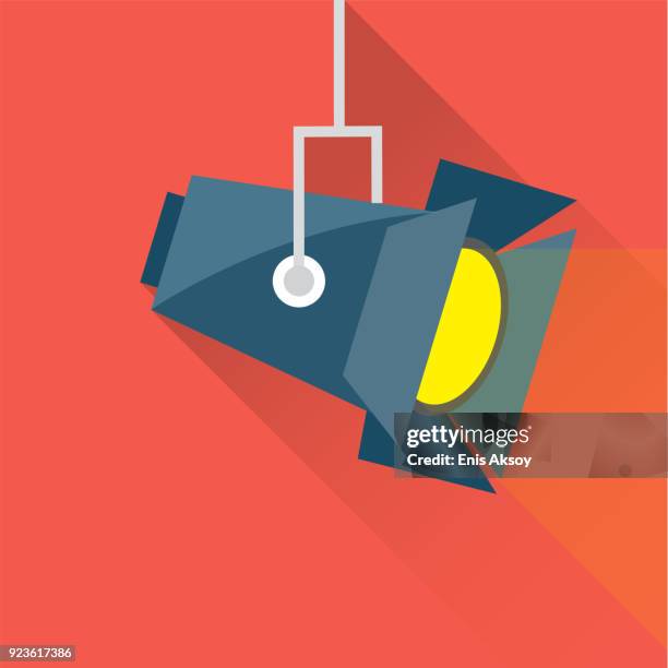 illustrazioni stock, clip art, cartoni animati e icone di tendenza di icona piatta della lampada flood - riflettore lenticolare