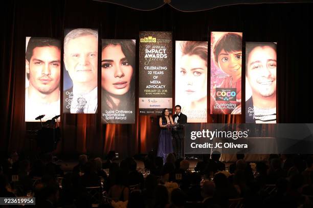 Actors Aimee Garcia and Vladimir host the 21th Annual National Hispanic Media Coalition Impact Awards Gala at Regent Beverly Wilshire Hotel on...