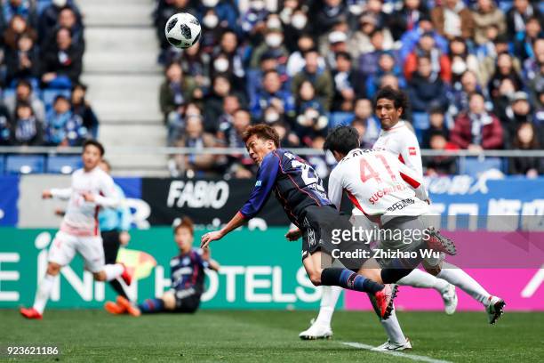 Nagasawa Shun of Gamba Osaka head shots during the J.League J1 match between Gamba Osaka and Nagoya Grampus at Suita City Football Stadium on...