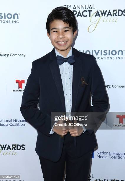 Actor Samuel 'Sammy' Sadovnik attends the 21st Annual National Hispanic Media Coalition Impact Awards Gala at Regent Beverly Wilshire Hotel on...