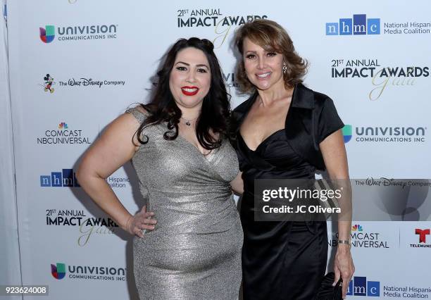 Writer/producer Natalie Sanchez and actor Eliana Alexander attend the 21st Annual National Hispanic Media Coalition Impact Awards Gala at Regent...