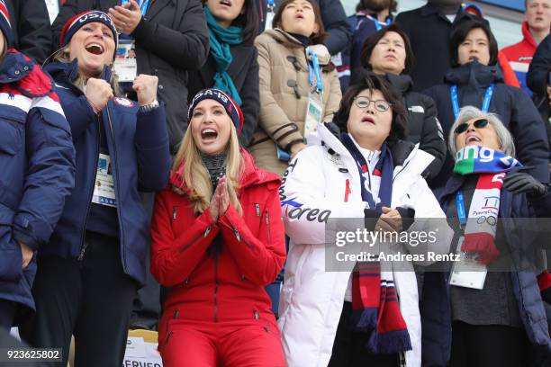 Executive board member Angela Ruggiero, Ivanka Trump, South Korean first lady Kim Jung-sook and South Korean foreign minister Kang Kyung-wha attend...