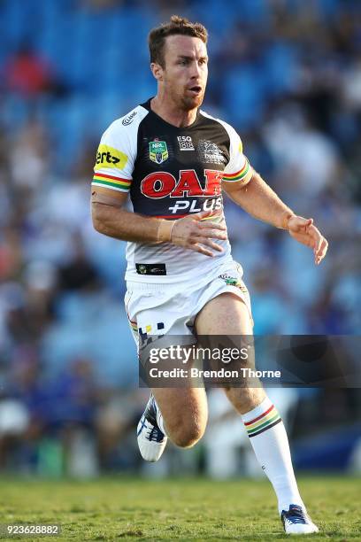 James Maloney of the Panthers looks on during the NRL trial match between the Penrith Panthers ands the Canterbury Bulldogs at Belmore Sports Ground...