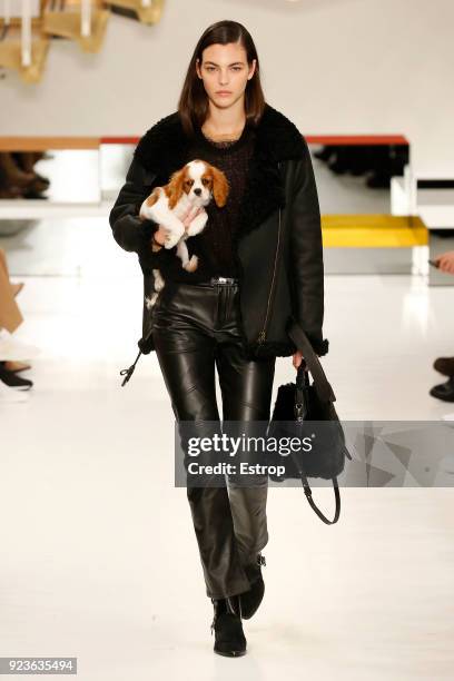 Model Vittoria Ceretti walks the runway at the Tod's show during Milan Fashion Week Fall/Winter 2018/19 on February 23, 2018 in Milan, Italy.