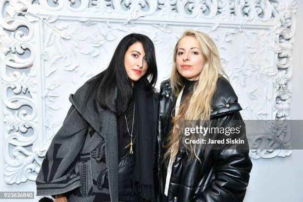 Nicole Ianniello and Crystal Moselle attend Rachel Lee Hovnanian "The Women's Trilogy Project" Part 1: NDD Immersion Room at Leila Heller Gallery on...