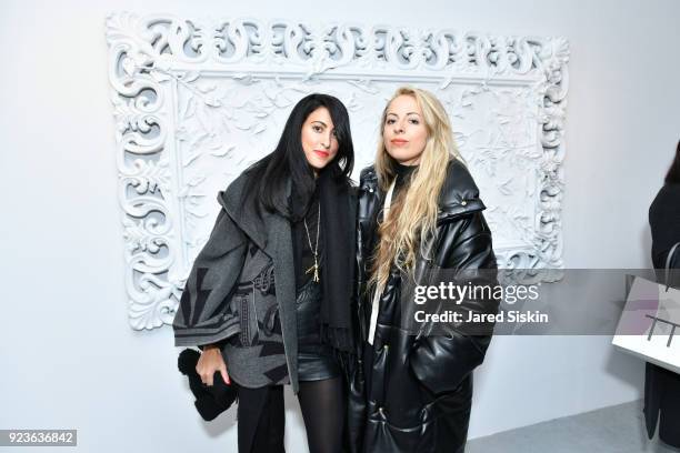 Nicole Ianniello and Crystal Moselle attend Rachel Lee Hovnanian "The Women's Trilogy Project" Part 1: NDD Immersion Room at Leila Heller Gallery on...