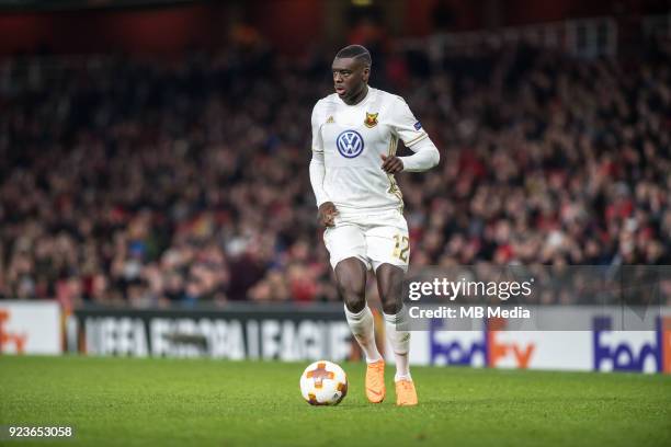 Ken Sema of Ostersunds FK during UEFA Europa League Round of 32 match between Arsenal and Ostersunds FK at the Emirates Stadium on February 22, 2018...