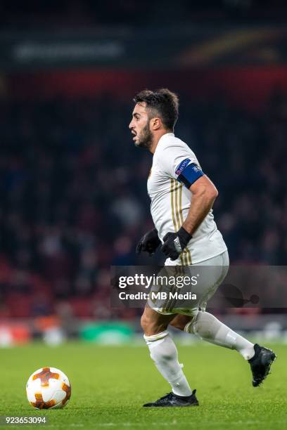 Brwa Nouri of Ostersunds FK during UEFA Europa League Round of 32 match between Arsenal and Ostersunds FK at the Emirates Stadium on February 22,...