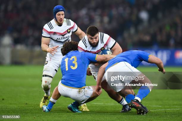 Rabah Slimani of France during the NatWest Six Nations match between France and Italy at Stade Velodrome on February 23, 2018 in Marseille, France.