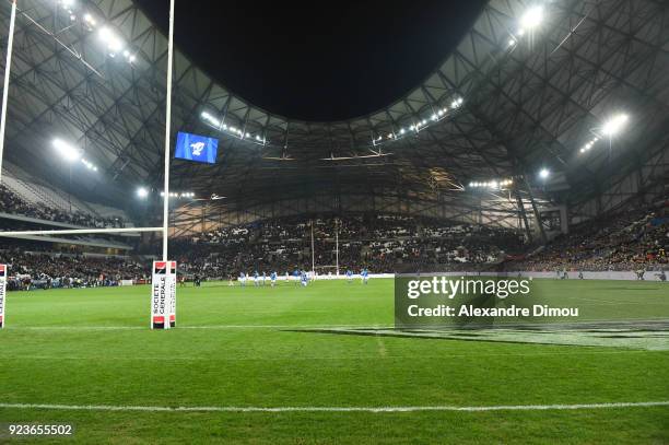 General view of Stade Orange Velodrome during the NatWest Six Nations match between France and Italy at Stade Velodrome on February 23, 2018 in...