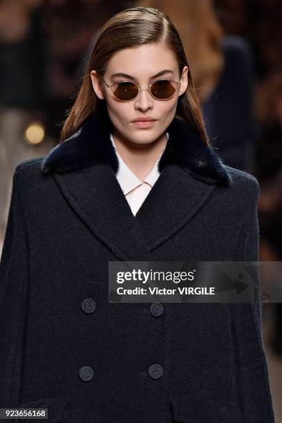 Model walks the runway at the Fendi Ready to Wear Fall/Winter 2018-2019 fashion show during Milan Fashion Week Fall/Winter 2018/19 on February 22,...