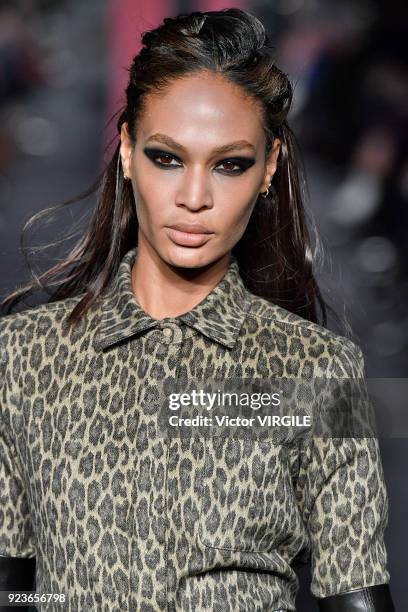 Joan Smalls walks the runway at the Max Mara Ready to Wear Fall/Winter 2018-2019 fashion show during Milan Fashion Week Fall/Winter 2018/19 on...