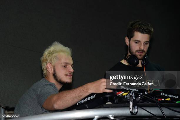 Dj Bhaskar Petrillo and DJ Alok Perform In Newark, NJ at Bar Code on February 23, 2018 in Newark, New Jersey.