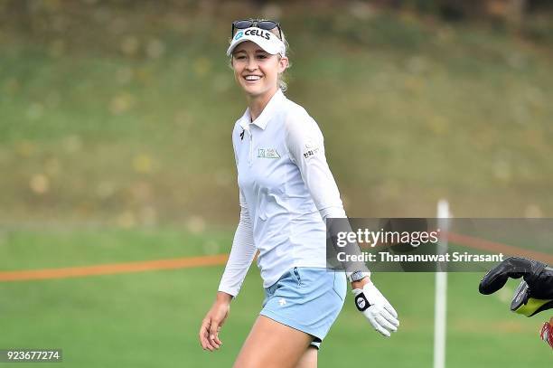 Nelly Korda of United States smiles during the Honda LPGA Thailand at Siam Country Club on February 24, 2018 in Chonburi, Thailand.