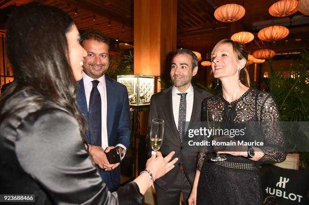 Deyvanshi Masrani, Kamal Hotchandani, Jean Francois Sberro, Veronica Sberro attendHUBLOT Dinner Honoring Chef Nobu Matsuhisa at Nobu on February 23,...