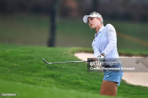 Nelly Korda of United States plays the shot during the Honda LPGA Thailand at Siam Country Club on February 24, 2018 in Chonburi, Thailand.