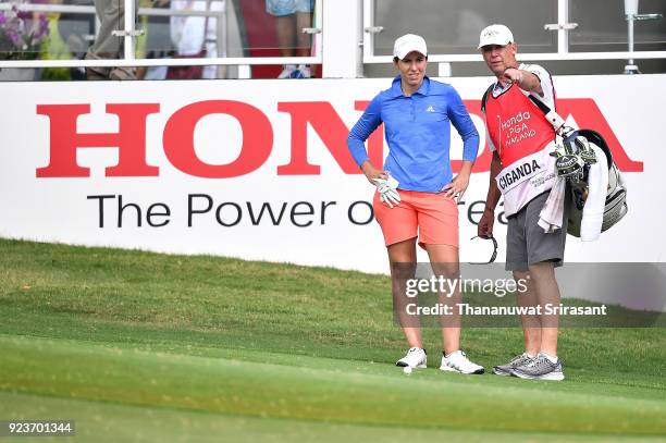 Azahara Munoz of Spain looks on during the Honda LPGA Thailand at Siam Country Club on February 24, 2018 in Chonburi, Thailand.