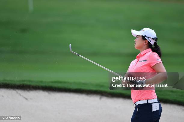 Sei Young Kim of Republic of Korea plays the shot during the Honda LPGA Thailand at Siam Country Club on February 24, 2018 in Chonburi, Thailand.