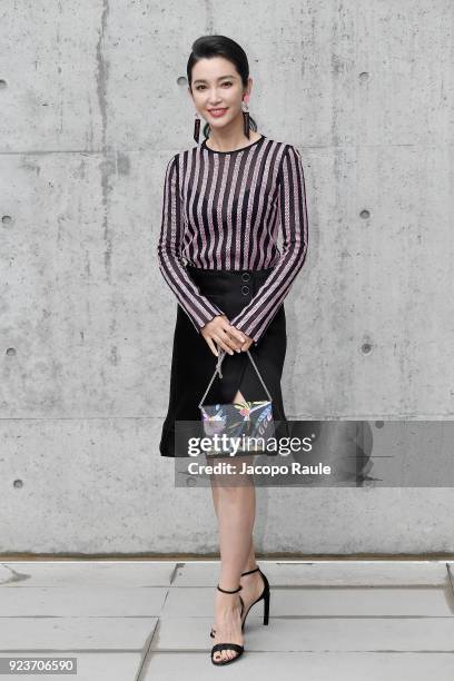 Li Bingbing attends the Giorgio Armani show during Milan Fashion Week Fall/Winter 2018/19 on February 24, 2018 in Milan, Italy.