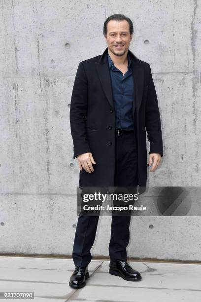 Stefano Accorsi attends the Giorgio Armani show during Milan Fashion Week Fall/Winter 2018/19 on February 24, 2018 in Milan, Italy.