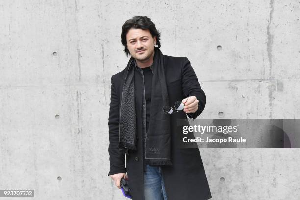 Vittorio Grigolo attends the Giorgio Armani show during Milan Fashion Week Fall/Winter 2018/19 on February 24, 2018 in Milan, Italy.