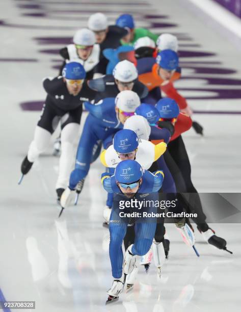 Jaewon Chung of Korea competes in the Men's Speed Skating Mass Start Final on day 15 of the PyeongChang 2018 Winter Olympic Games at Gangneung Oval...