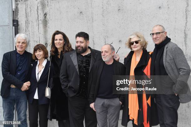 Michele Placido and guests arrive at the Giorgio Armani show during Milan Fashion Week Fall/Winter 2018/19 on February 24, 2018 in Milan, Italy.