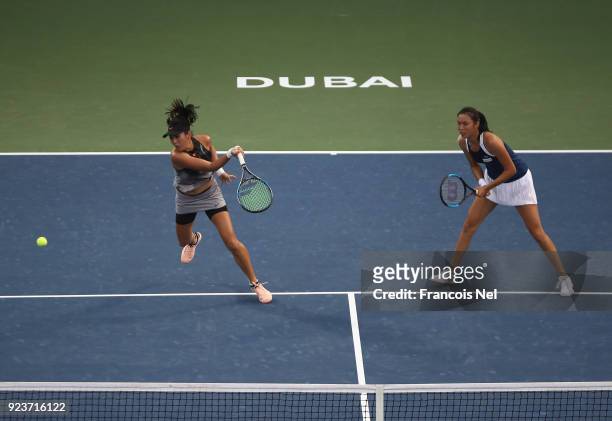 Hao-Ching Chan of Taiwan and Zhaoxuan Yang of China in action against Su-Wei Hsieh of Taiwan and Shuai Peng of China in the Women's Doubles Final...