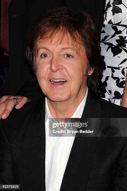 Musician Sir Paul McCarthy attends the Chance And Chemistry: A Centennial Celebration of Frank Loesser Actors Fund benefit concert at the Minskoff...