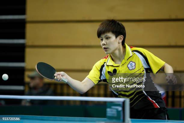 Ching I CHENG of Chinese Taipei during ITTF Team World Cup match between Ching I CHENG of Chinese Taipei and Song I KIM of DPR Korea, Quarter Finals...