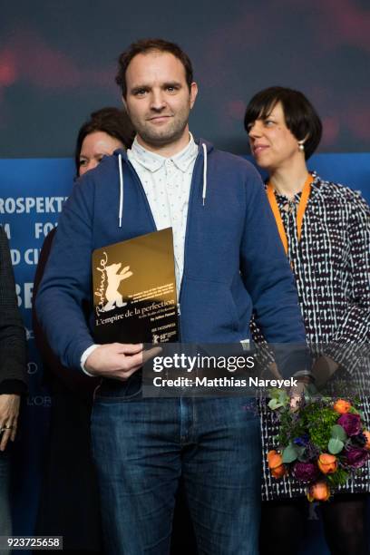 Director Julian Faraut receives the Tagesspiegel Readers' Jury Award at the Awards Of The Independent Juries press conference during the 68th...