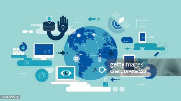 network security - threat intelligence stock illustrations