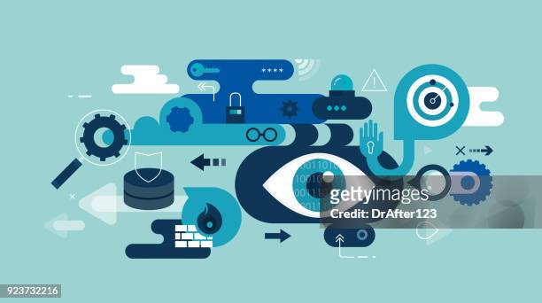 digital information security - privacy stock illustrations