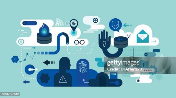 cloud security - locker stock illustrations