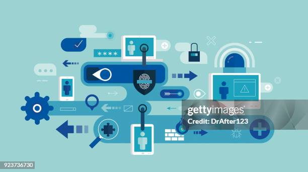 stockillustraties, clipart, cartoons en iconen met eindpunt beveiliging - threats