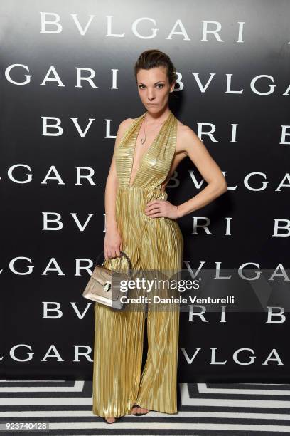 Ginevra Odescalchi attends Bulgari FW 2018 Dinner Party on February 23, 2018 in Milan, Italy.