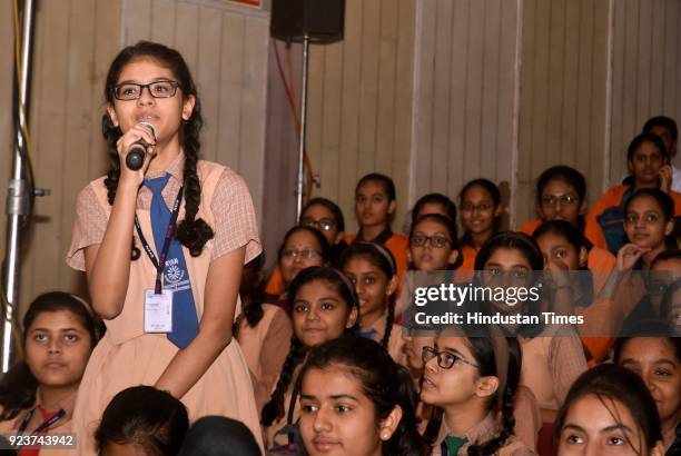 Students from different schools attend Hindustan Times Scholarship Program 2017-18 at Rangsharda Auditorium, Bandra, on February 23, 2018 in Mumbai,...