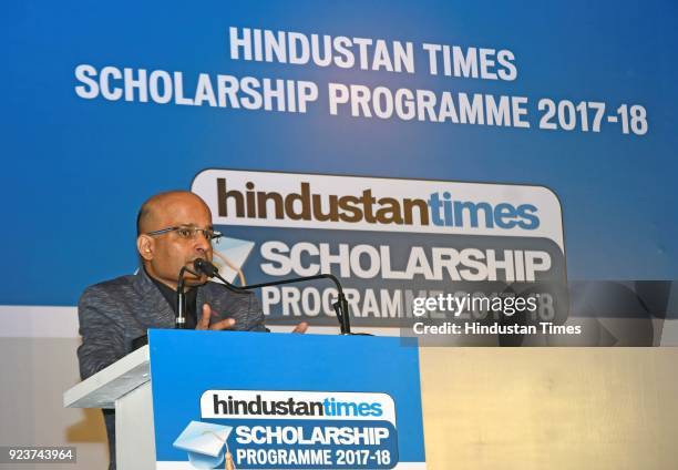 Different schools attend Hindustan Times Scholarship Program 2017-18 at Rangsharda Auditorium, Bandra, on February 23, 2018 in Mumbai, India....