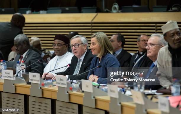 President of Niger Mahamadou Issoufou , President of the European Commission Jean-Claude Juncker and the EU High Representative of the Union for...