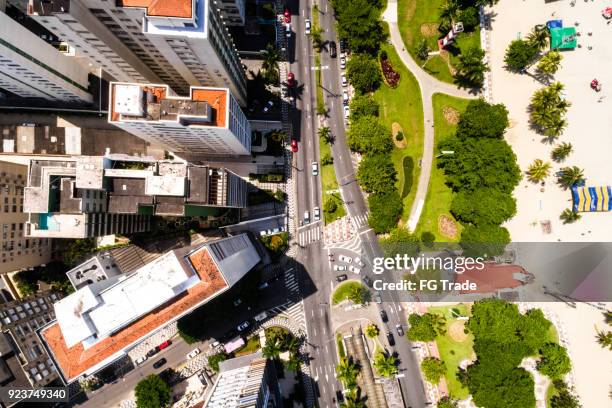 draufsicht von santos im bundesstaat sao paulo, brasilien - sao paulo state stock-fotos und bilder