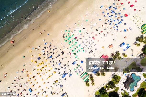 aerial view of santos in the state of sao paulo, brazil - ubatuba stock pictures, royalty-free photos & images