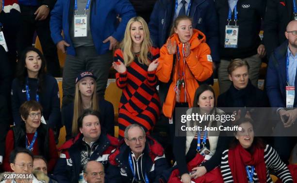Ivanka Trump attends the Speed Skating Ladies' and Men's Mass Start on day fifteen of the PyeongChang 2018 Winter Olympic Games at Gangneung Oval on...