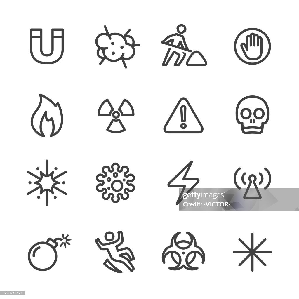 Waarschuwings- en Hazard Icons - Line serie