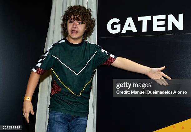 Actor Gaten Matarazzo attends the Heroes Comic Con at Feria Valencia on February 24, 2018 in Valencia, Spain.